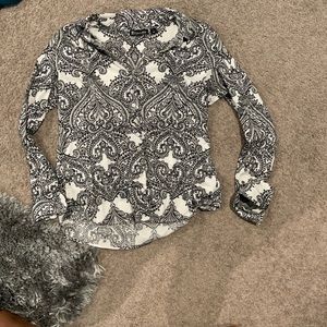 Black and white long sleeved shirt